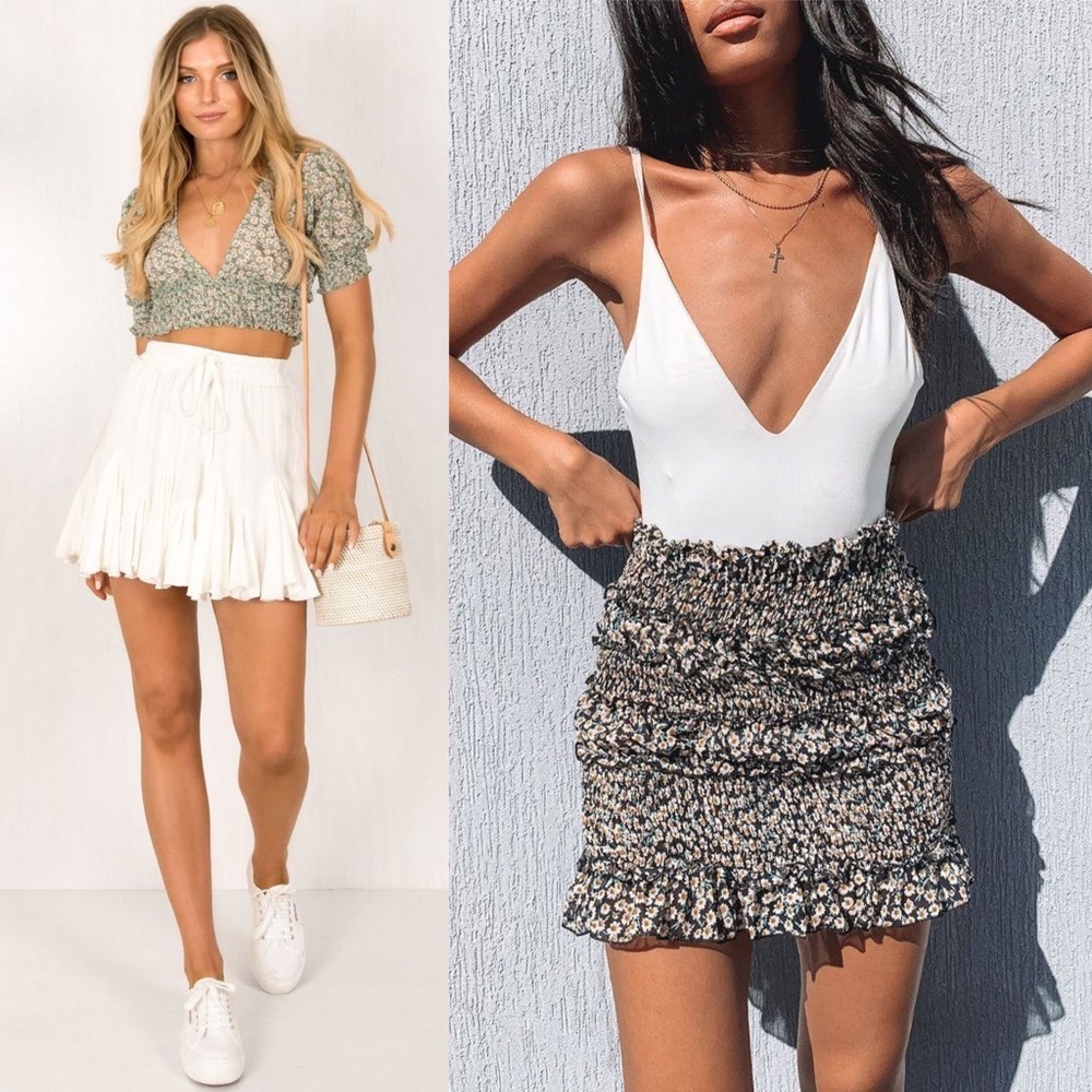 Smocked 2 piece boho matching skirt set - Picture 4 of 16